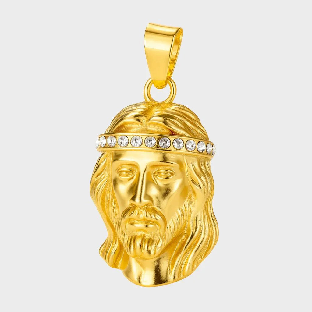 Jesus Piece Iced Men's Pendant — 18K Gold