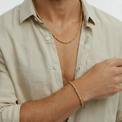 Rope 5MM Men's Set — 18K Gold