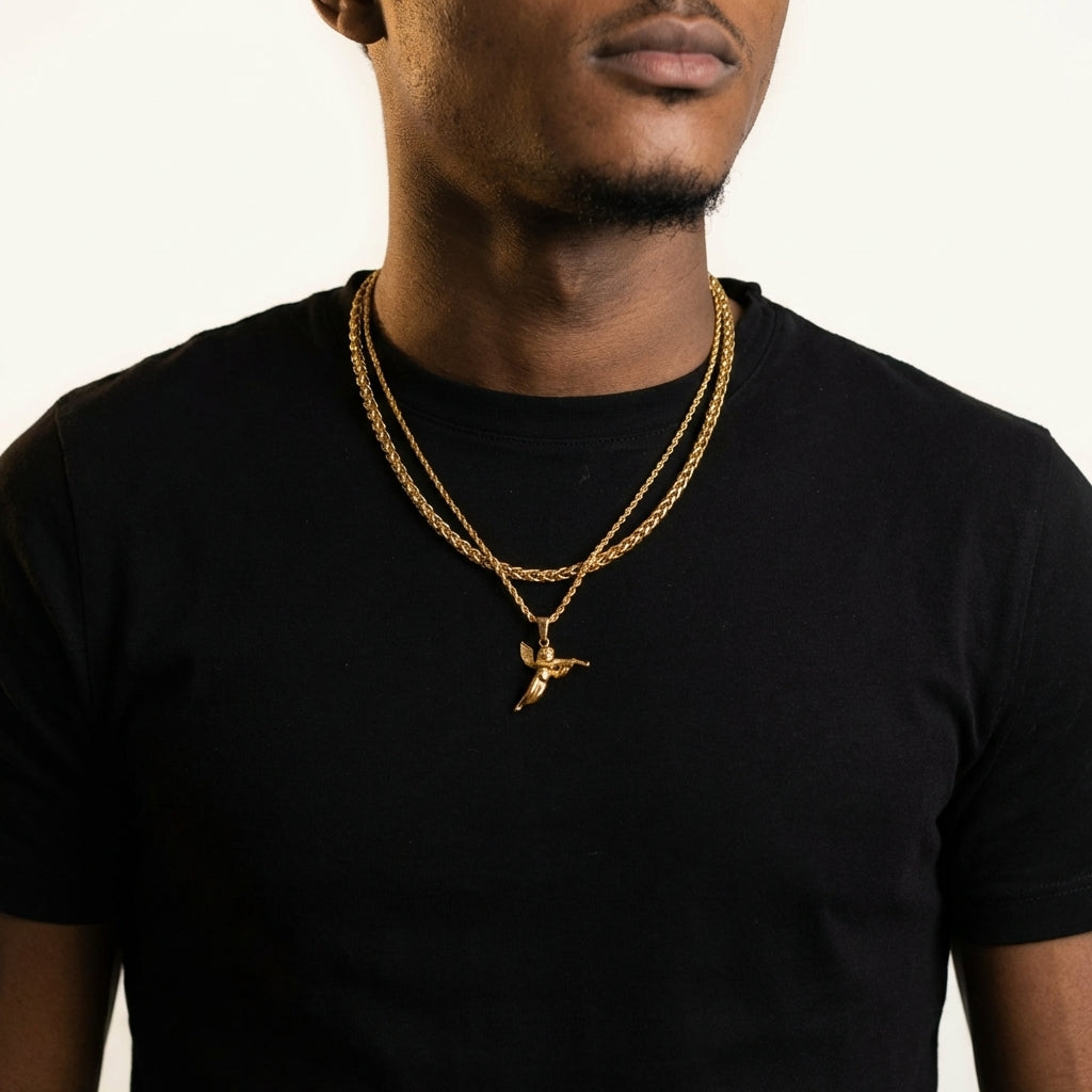 STAVR Onmodel — Angel × Wheat Set — 18K Gold
