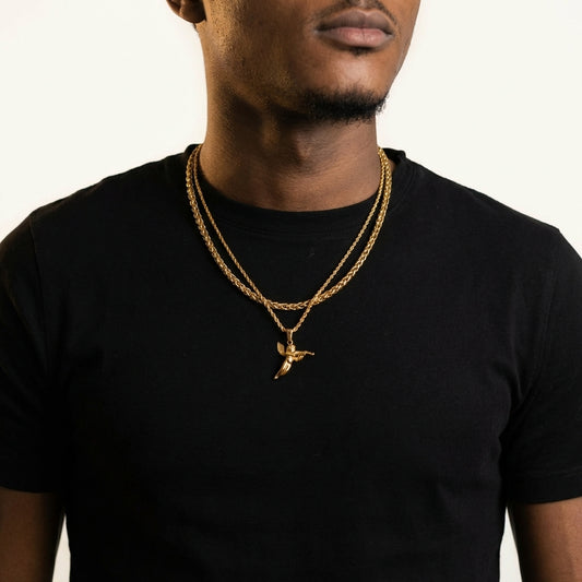 STAVR Onmodel — Angel × Wheat Set — 18K Gold