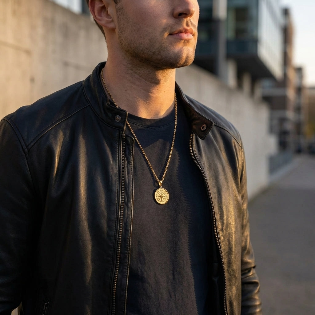 STAVR Urban — Compass Mini Pendant — 18K Gold