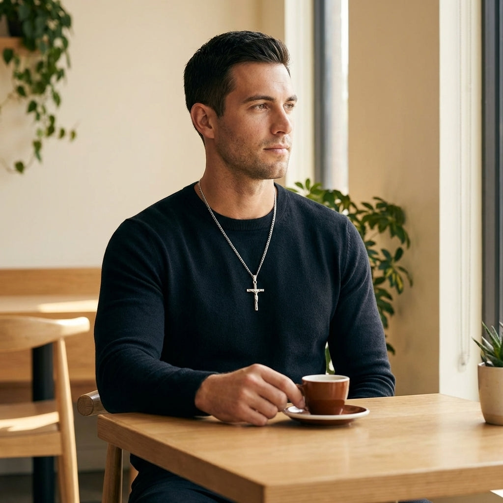 STAVR Cafe — Cross Mini Pendant — Silver