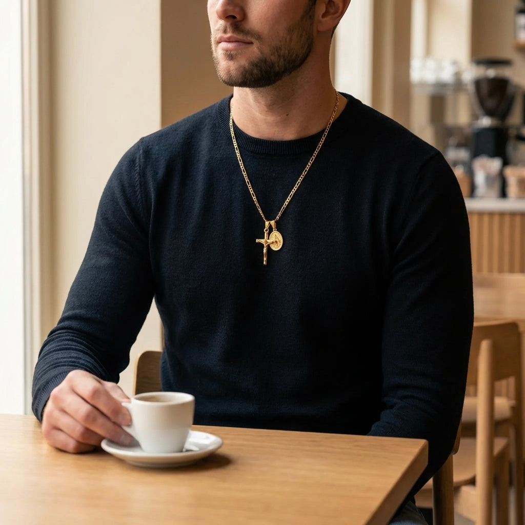 STAVR Cafe — Cross & Mary Set — 18K Gold