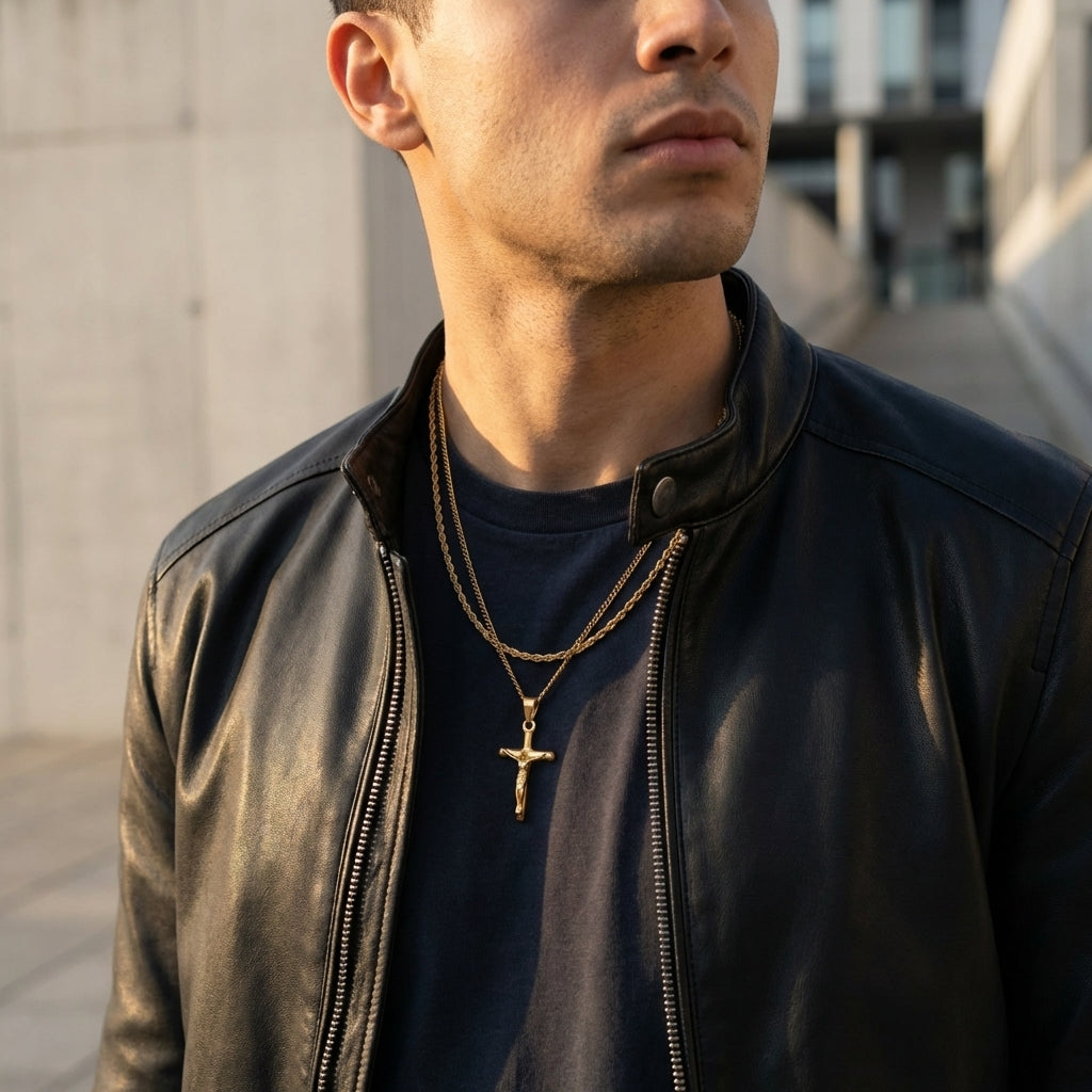 STAVR Urban — Cross × Rope Set — 18K Gold