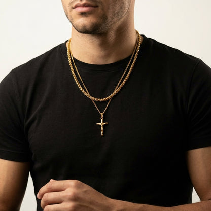 STAVR Onmodel — Cross × Wheat Set — 18K Gold