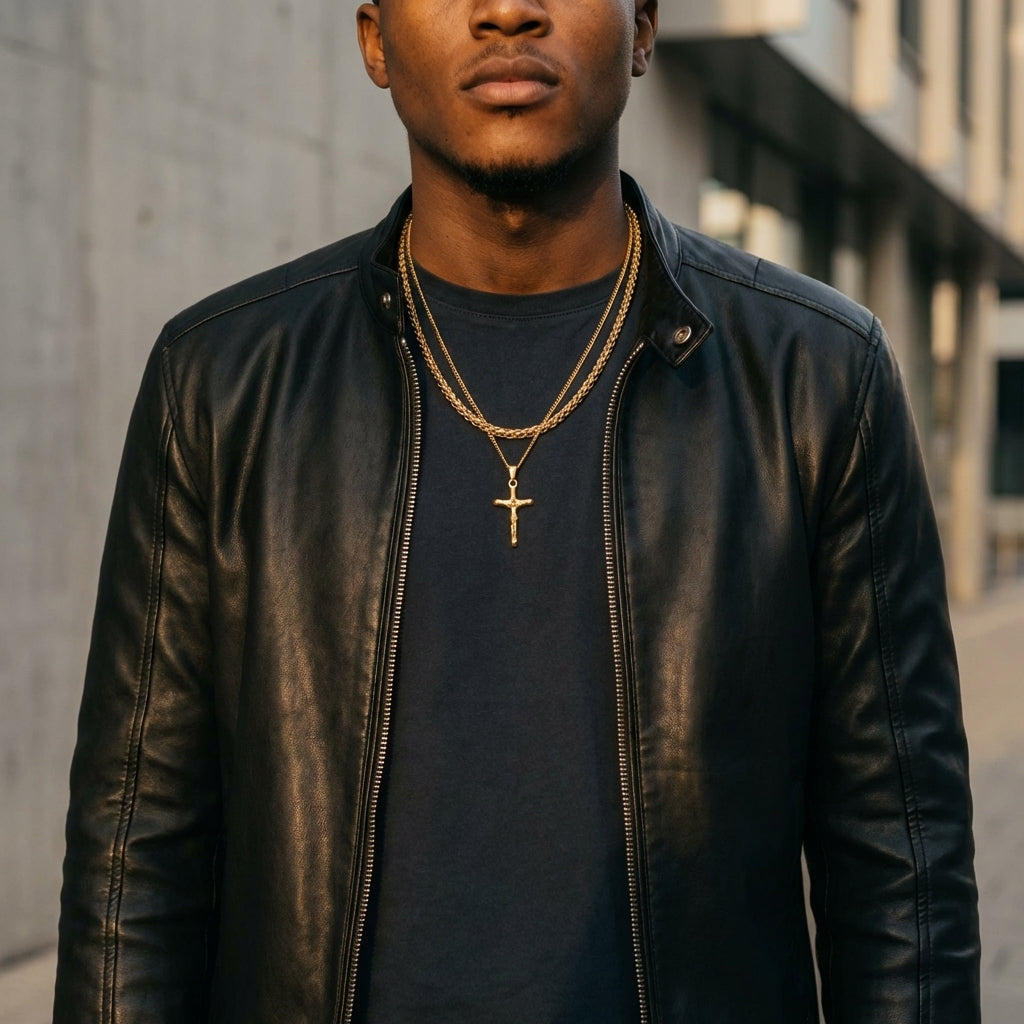 STAVR Urban — Cross × Wheat Set — 18K Gold