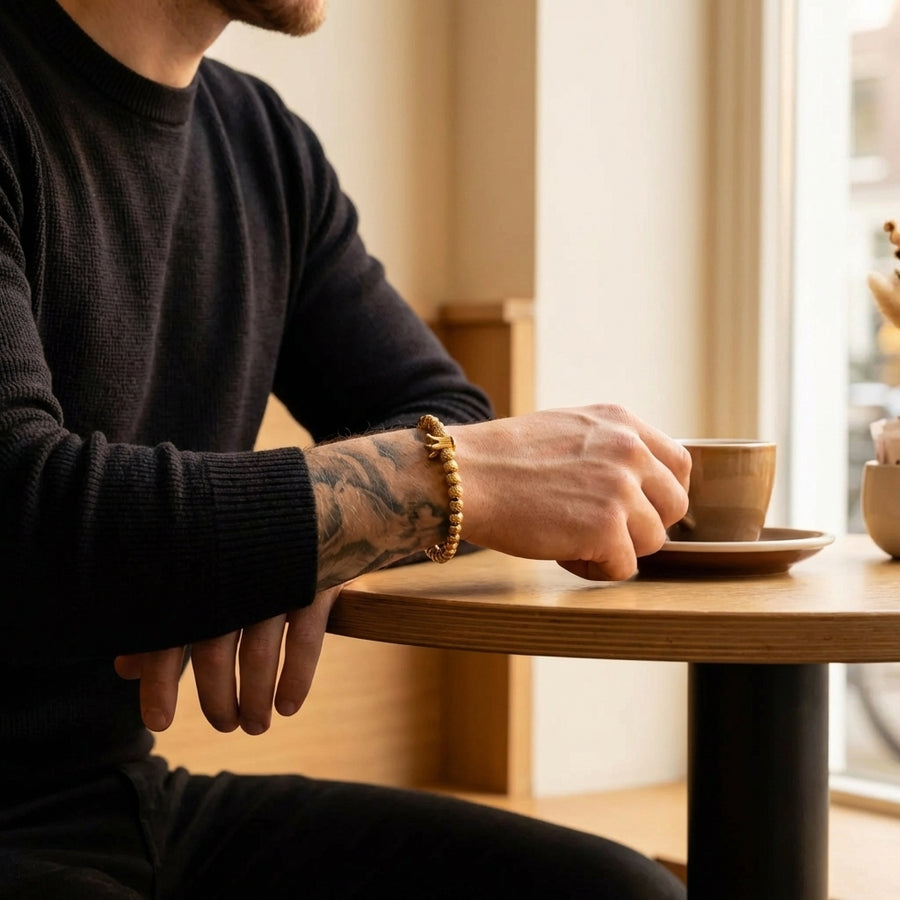 STAVR Cafe — Crown Bracelet — 18K Gold