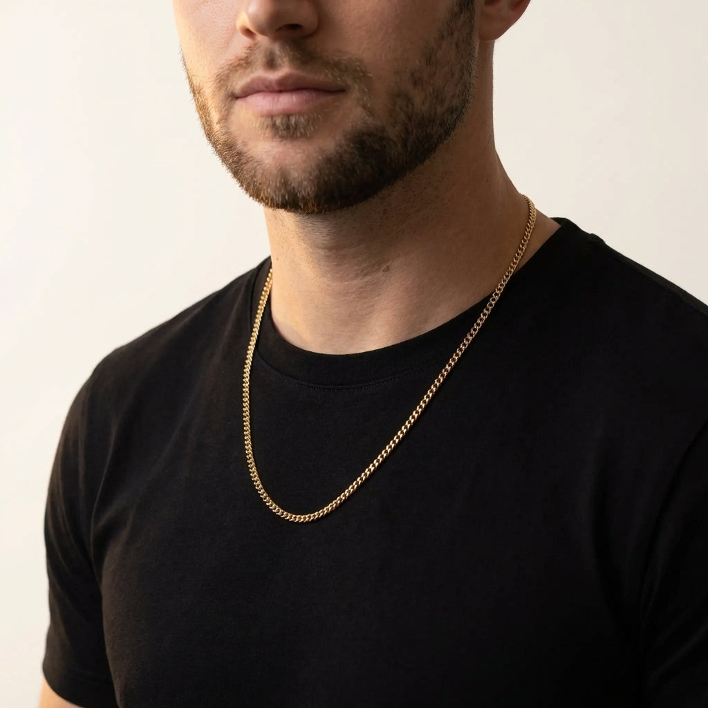STAVR Onmodel — Cuban Link 2MM Chain — 18K Gold