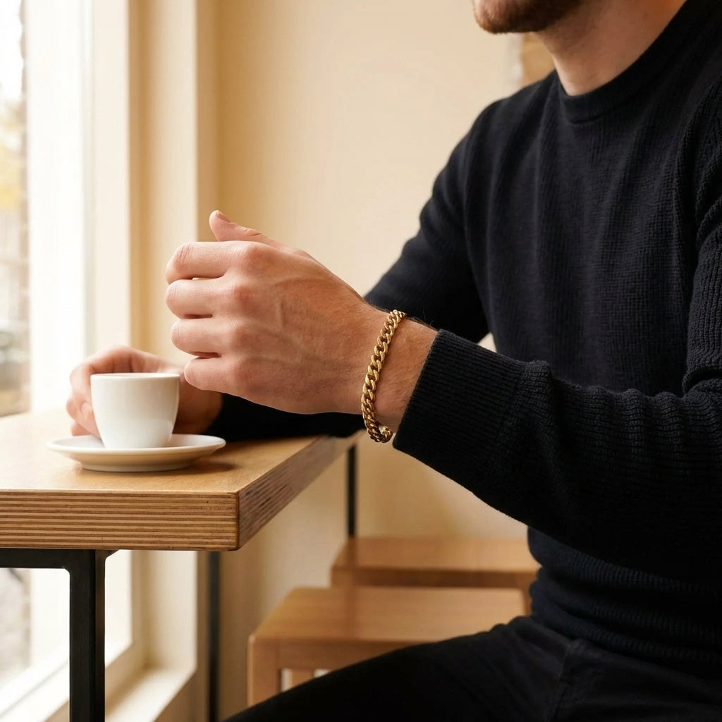 STAVR Cafe — Cuban Link 5MM Bracelet — 18K Gold