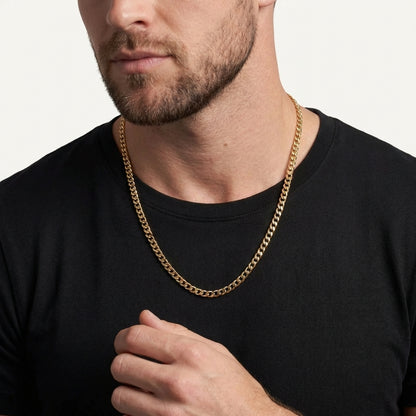 STAVR Onmodel — Cuban Link 5MM Chain — 18K Gold