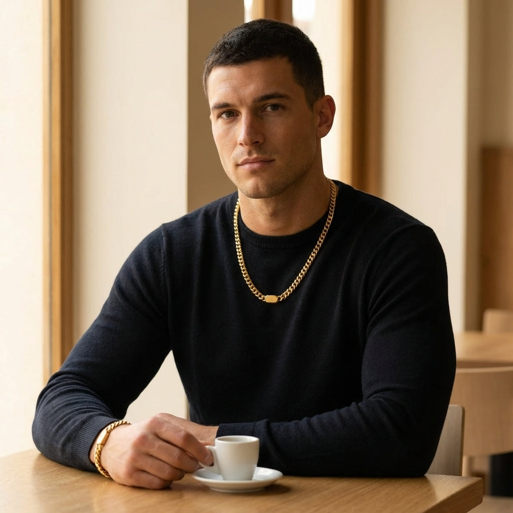 STAVR Cafe — Cuban Link 8MM Set — 18K Gold