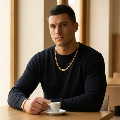STAVR Cafe — Cuban Link 8MM Set — 18K Gold