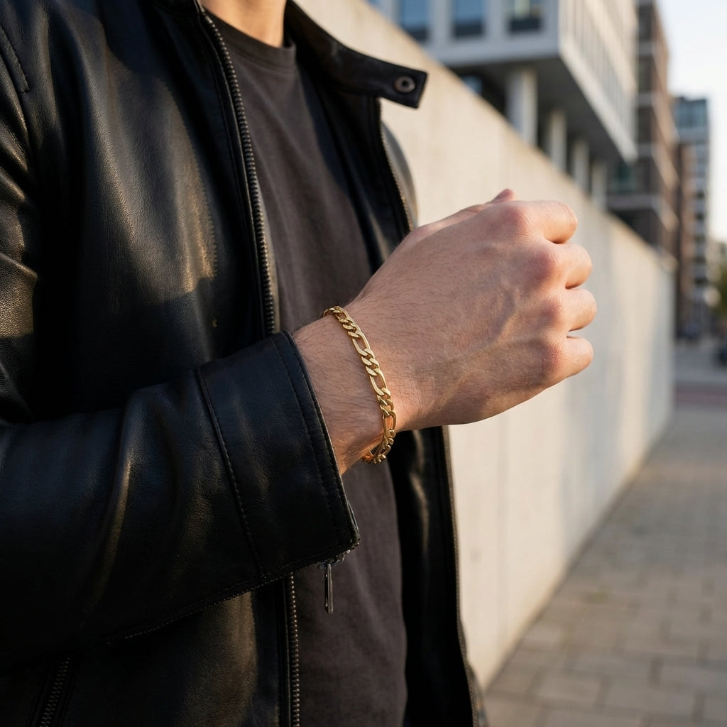 STAVR Urban — Figaro 5MM Bracelet — 18K Gold