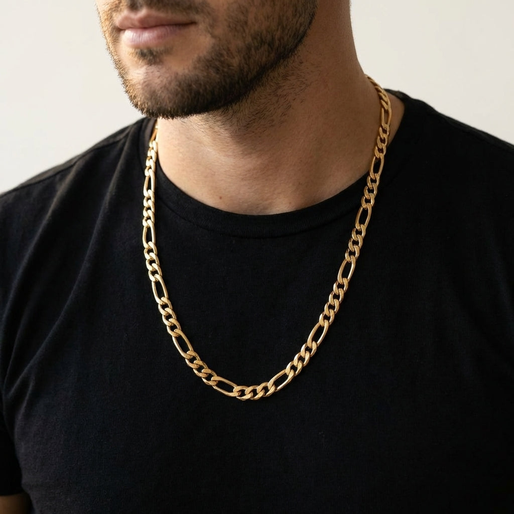 STAVR onmodel — Figaro 5MM Chain — 18K Gold