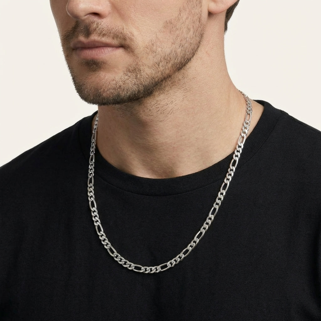 STAVR onmodel — Figaro 5MM Chain — Silver