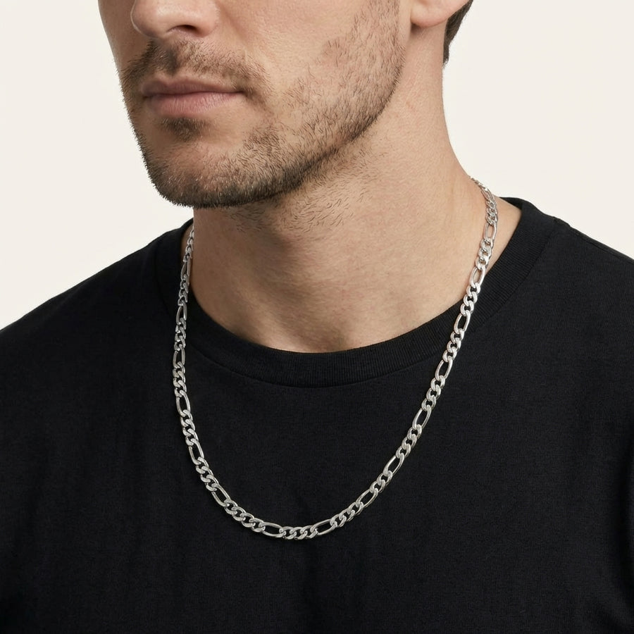 STAVR onmodel — Figaro 5MM Chain — Silver