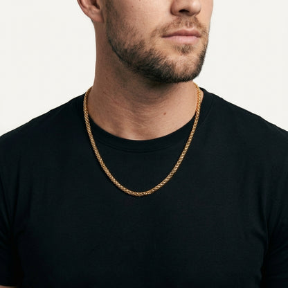 STAVR onmodel — Franco 5MM Chain — 18K Gold