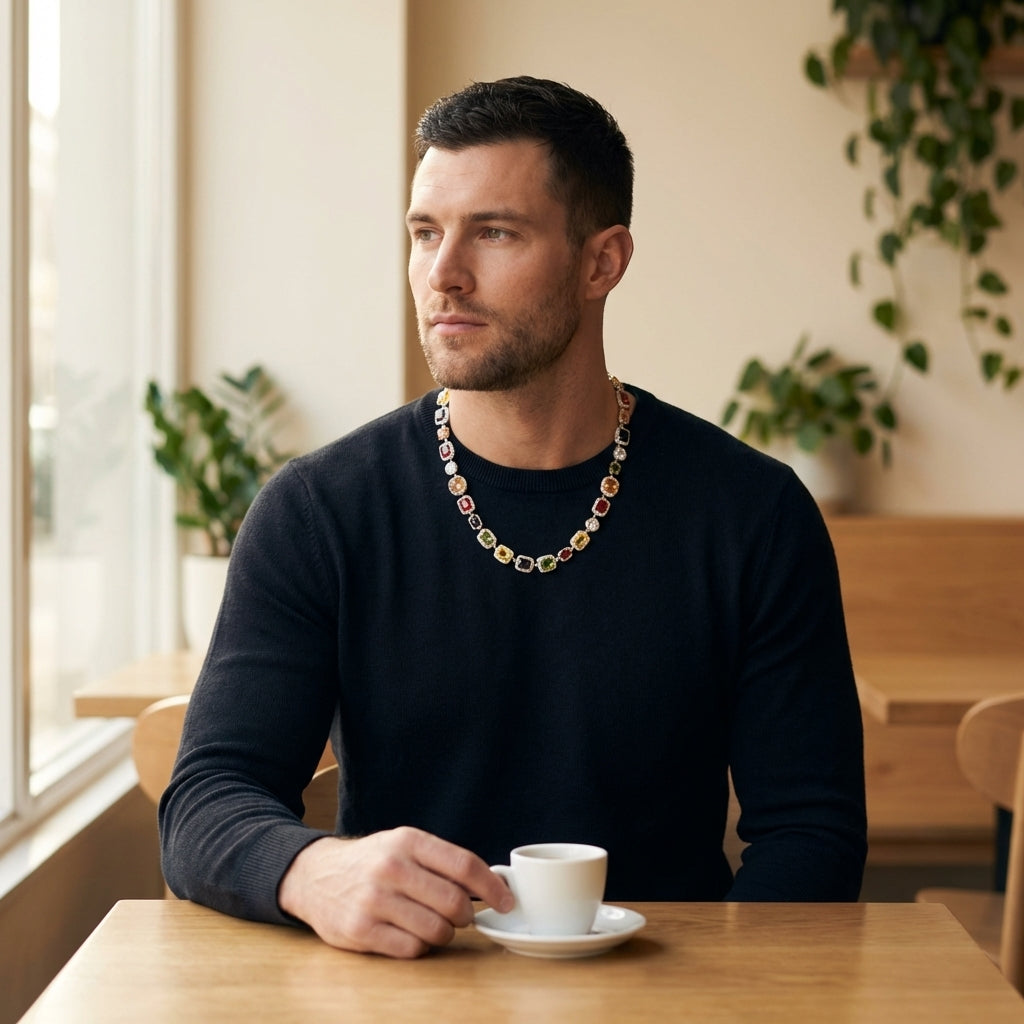 STAVR Cafe — Gemstone Necklace — Silver