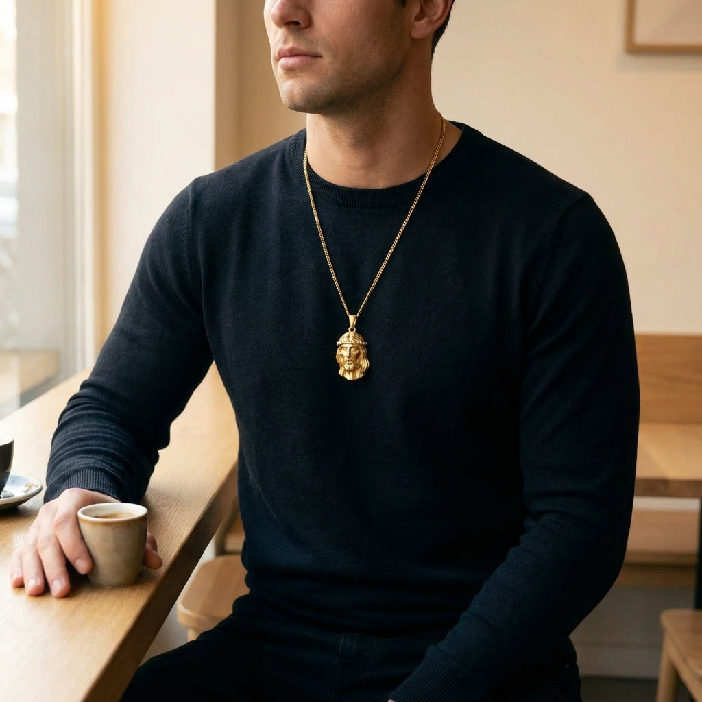 STAVR Cafe — Jesus Piece Iced Pendant — 18K Gold