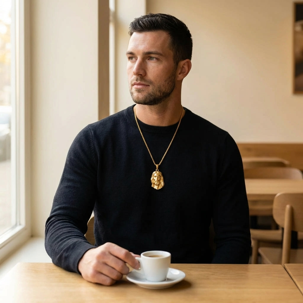 STAVR Cafe — Jesus Piece Pendant — 18K Gold