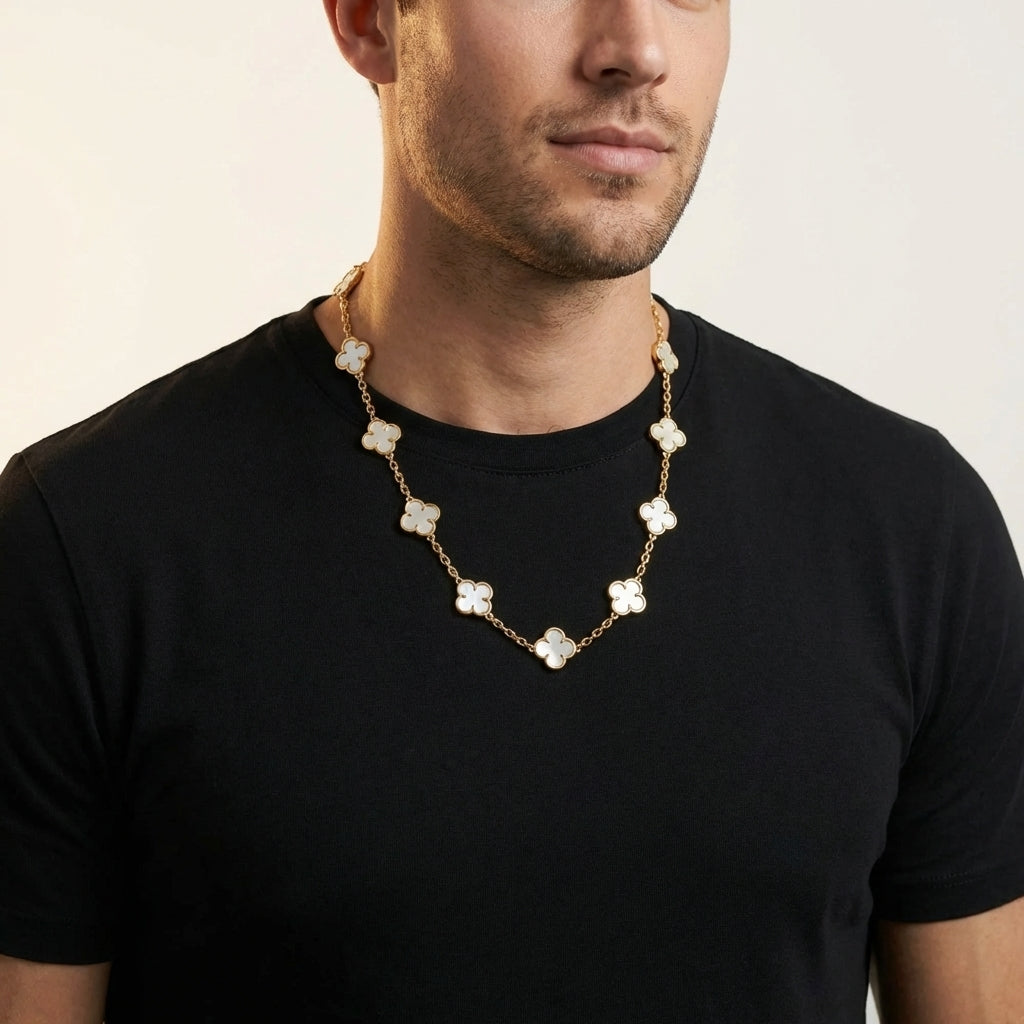 STAVR Onmodel — Lucky Charm Pendant — 18K Gold