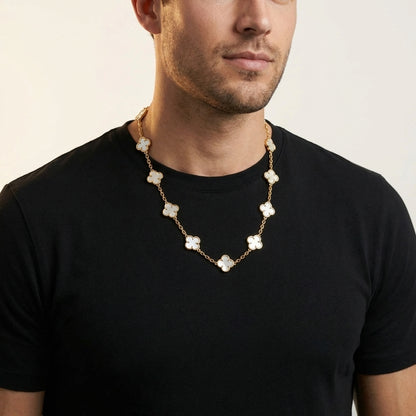 STAVR Onmodel — Lucky Charm Pendant — 18K Gold