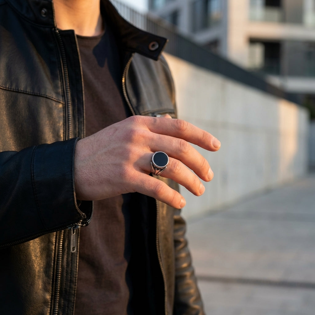 STAVR Urban — Onyx Signet Ring — Silver