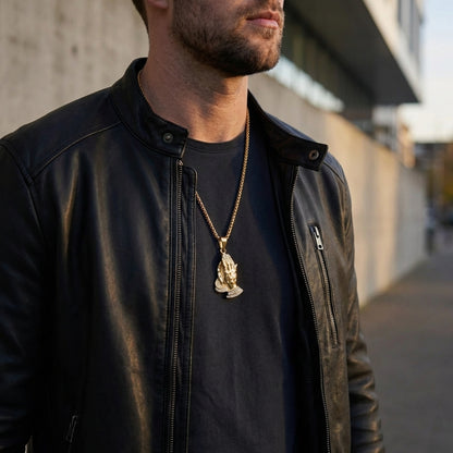 STAVR Urban — Praying Hands Iced Pendant — 18K Gold