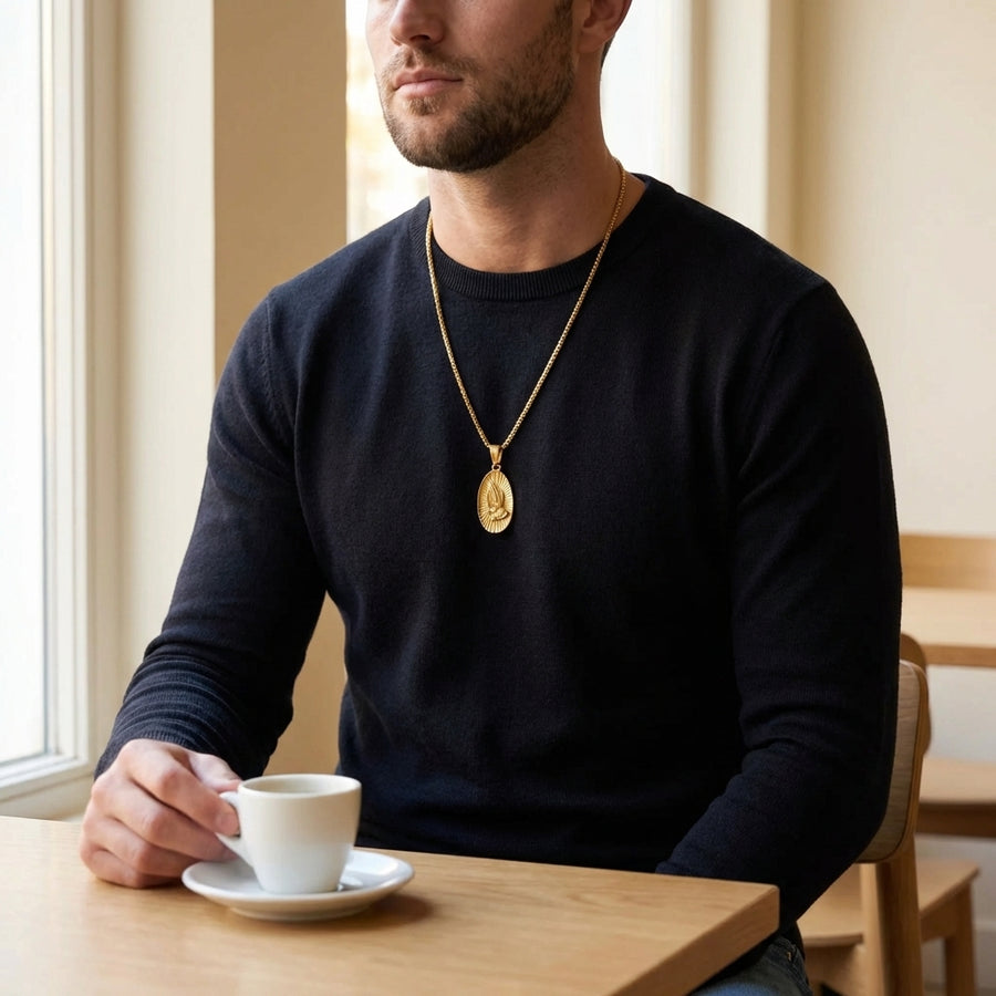 STAVR Cafe — Praying Hands Pendant — 18K Gold