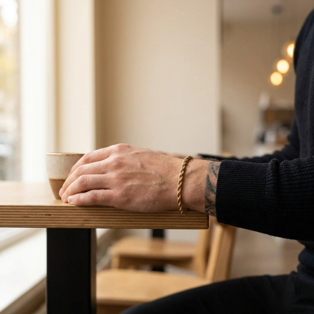 STAVR Cafe — Rope 3MM Bracelet — 18K Gold