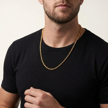 STAVR Onmodel — Rope 3MM Chain — 18K Gold
