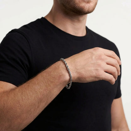 STAVR Onmodel — Rope 5MM Bracelet — Silver