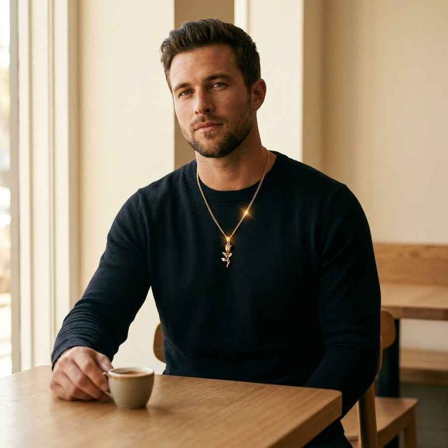 STAVR Cafe — Rose Pendant — 18K Gold