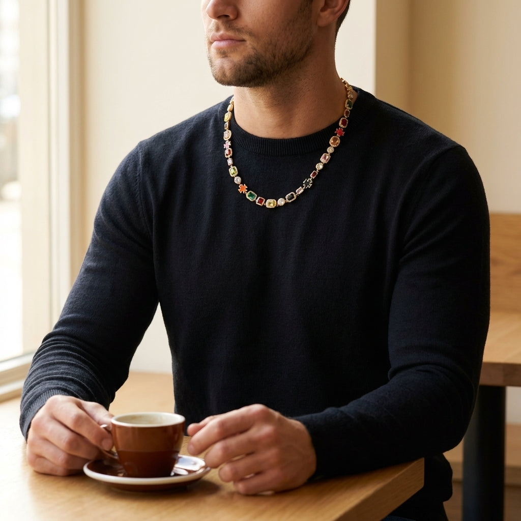 STAVR Cafe — Royal Gemstone Necklace — 18K Gold