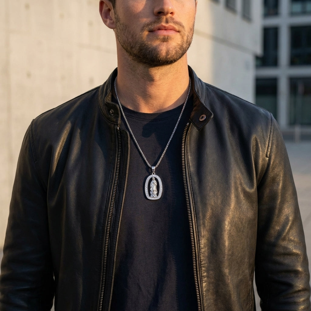 STAVR Urban — Virgin Mary Iced Pendant — Silver