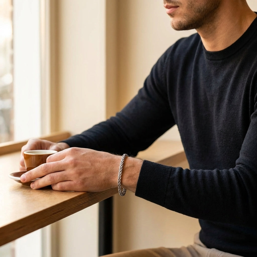 STAVR Cafe — Wheat 5MM Bracelet — Silver