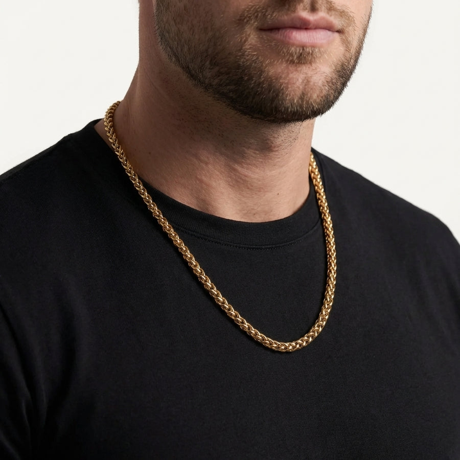 STAVR Onmodel — Wheat 5MM Chain — 18K Gold