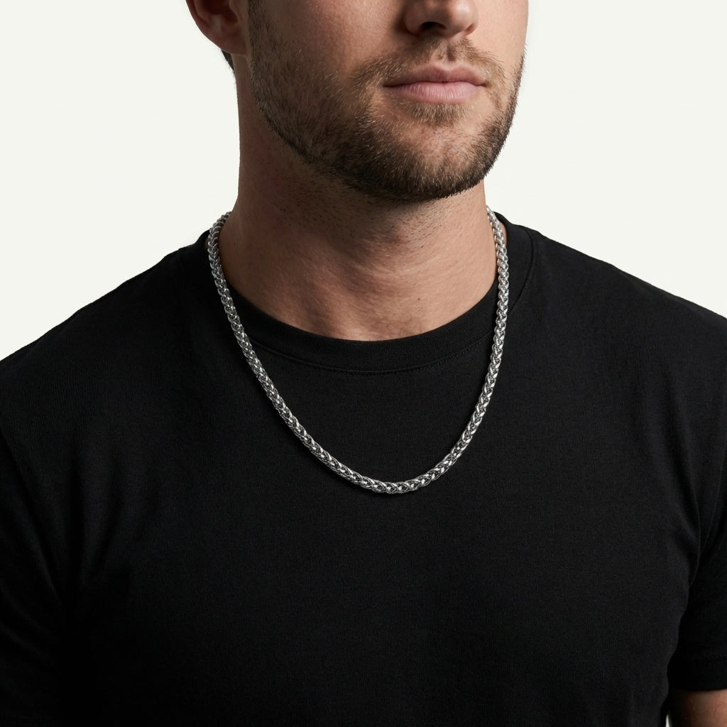STAVR Onmodel — Wheat 5MM Chain — Silver
