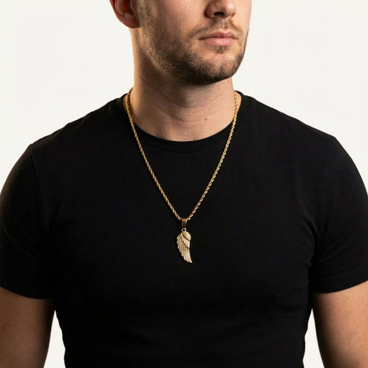 STAVR Onmodel — Wing Pendant — 18K Gold