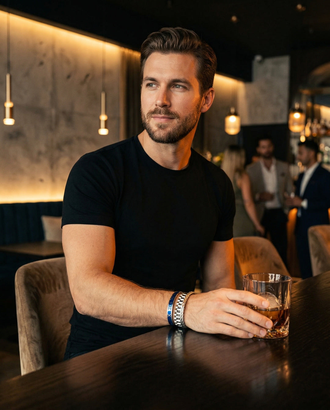 Presidential Blue Set — Silver lifestyle photo - editorial mens jewelry