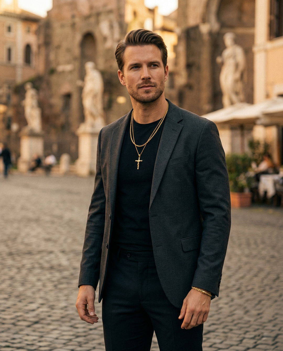 Cross Gift Set — 18K Gold lifestyle photo - premium masculine style