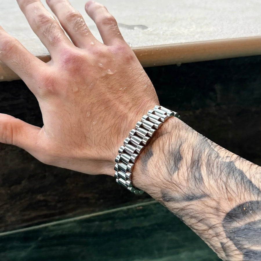 Rolex 15MM Men's Bracelet — Silver